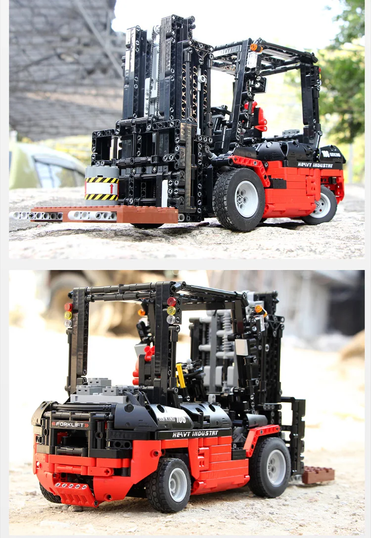 APP Technic 13106 вилочный погрузчик совместимый Technik MOC RC двигатели автомобильные наборы строительные блоки кирпичи приложение управление RC Автомобили детские игрушки