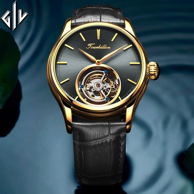 GIV классические часы Tourbillon мужские механические наручные с сапфиром