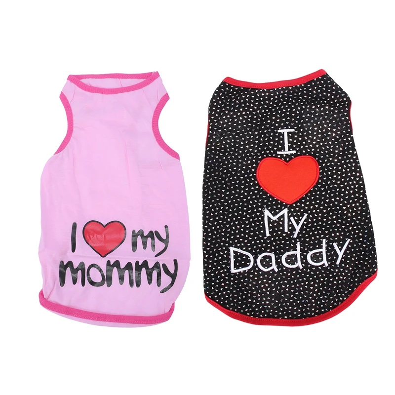 2 Pcs Fashion Cool Clothes Lover Vest T-Shirt for Puppy Dog Cat-Pink XL &amp Black L | Дом и сад