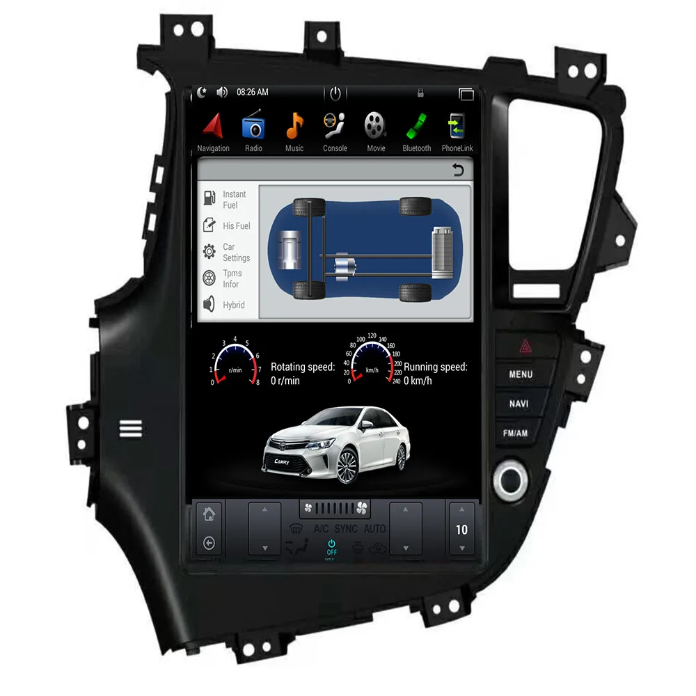 Perfect 2 DIN Tesla Style Car radio Android 9.0 for Kia Optima K5 GPS Multimedia Bluetooth Radio WIFI 4G Stereo AUX HD 13" Touch Screen 5