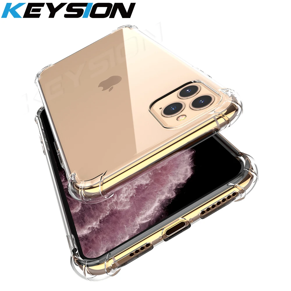 Противоударный чехол KEYSION для телефона iPhone 11 Pro Max Прозрачная мягкая силиконовая