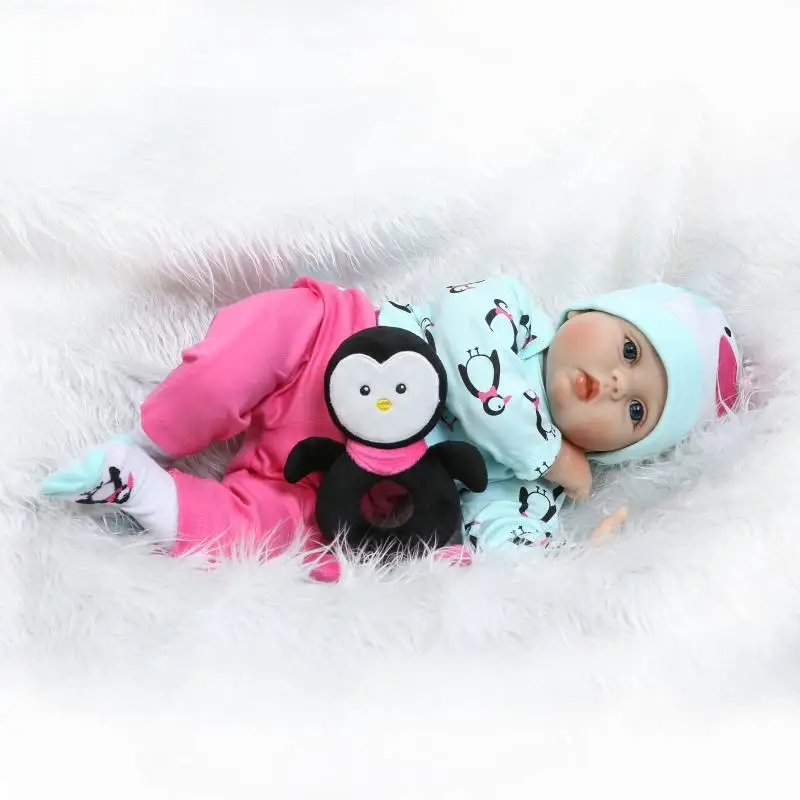 NPK 55 см Reborn Baby Doll реалистичные, из мягкого силикона модные куклы для принцессы Детский подарок на день рождения Bebes с плюшевой игрушкой