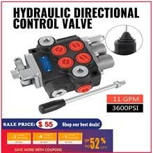 

2 Spool Hydraulic Directional Control Valve 11 GPM Motors Spools 3600 PSI Double Acting Cylinder Spool Tractor Loader w/ Joystic