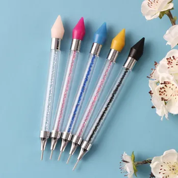 

200pcs New Nail point drill tool Acrylic double-head drill crayon Multi-function wax head point drill nail pen