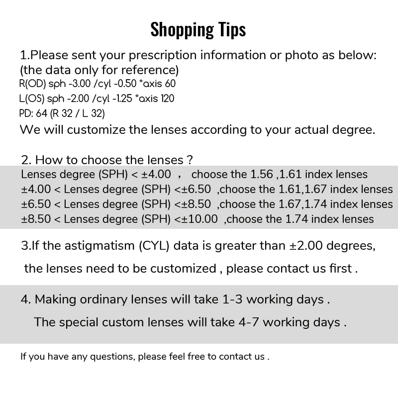 Линзы для близорукости дальнозоркости диоптрий|prescription lenses|glasses lenses1.56 index |