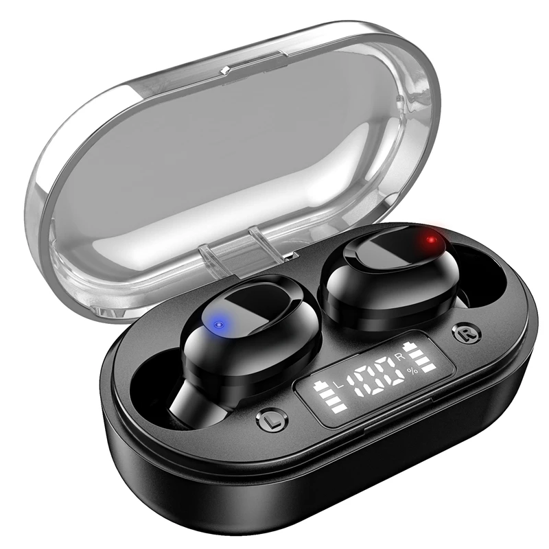 T6 In Ear Contact Digital Display Mini Headphone TWS Wireless Bluetooth 5 0 Earphones Waterproof