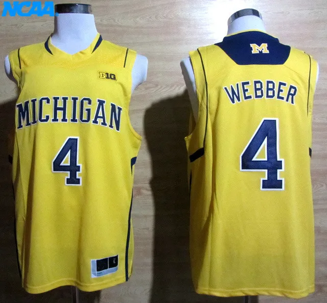 Новое поступление высокое качество Michigan Chirs Webber#4 футболка колледжа Limited Майки S-XXXL