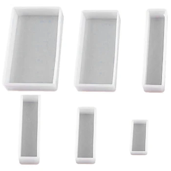 

6Style Square Resin Mold Diy Transparency Flexible Silicone Molds For Coaster,Casting With Resin,Concrete,Cement And Polymer Cl