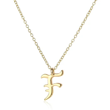 

Gift Cursive English letter F name Sign Personality pendant chain necklace alphabet Initial sign friend family necklace jewelry