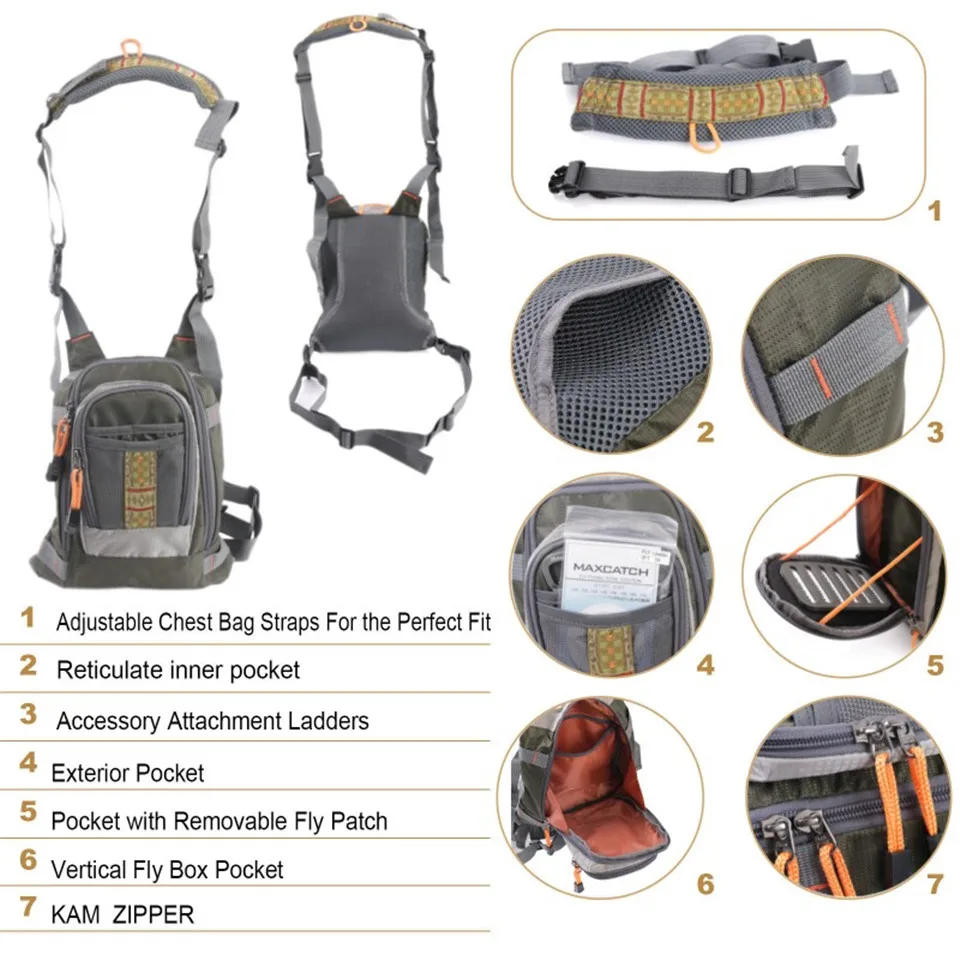 Fly Fishing Chest Pack Lightweight Small Fishing Backpack - View #7