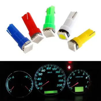 

10pcs Car Interior T5 Dashboard Wedge LED Car Light Bulb Lamp led t5 12V Yellow Blue Green Car Dashboards Instrument Gauge Lamps