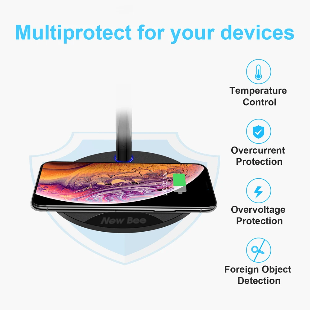 Fast Wireless Charging Headphone Stand 5W 7 5W 10W Fast Charging Speed Headset Holder with LED For All Qi Phone