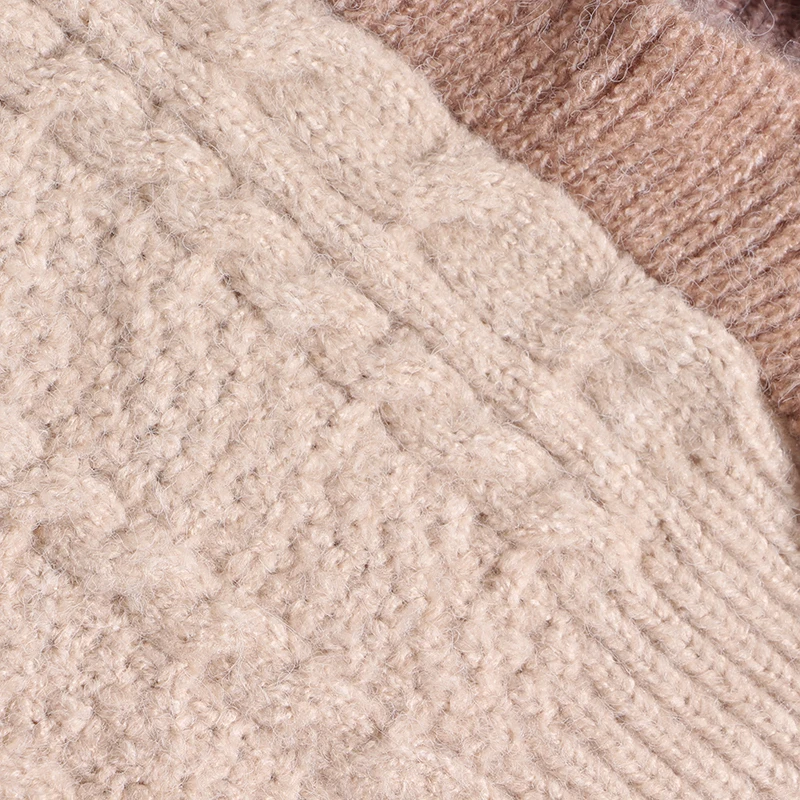 TWOTWINSTYLE лоскутный свитер с оборками женский v-образный вырез с расклешенными рукавами кардиганы Свободные Элегантные свитера женские модные зимние