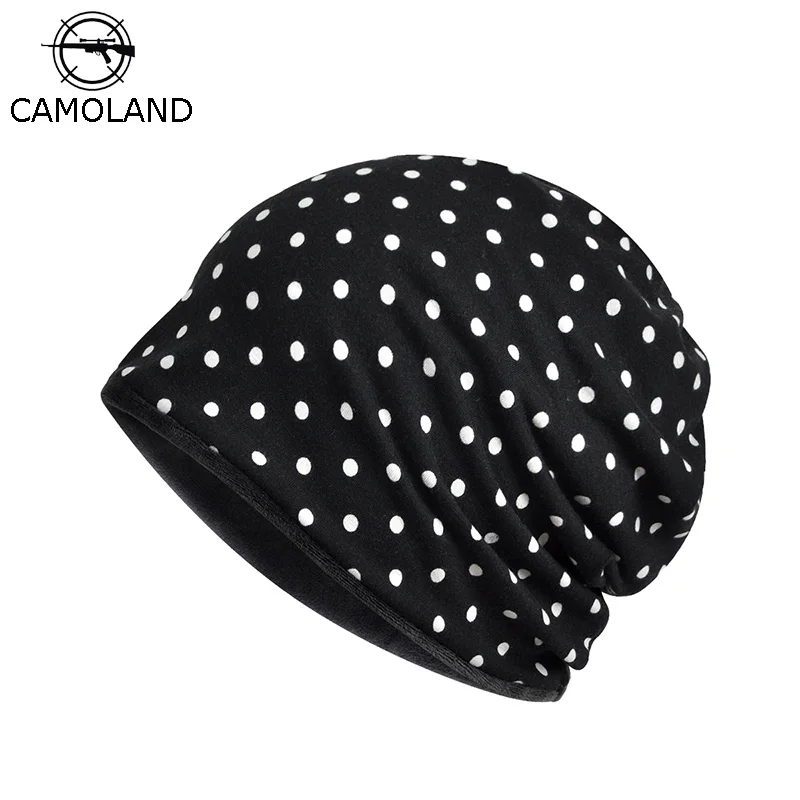CAMOLAND Dot дизайн осенне-зимняя шапка унисекс Skullies Beanies Женские повседневные шапочки шапки мягкая теплая спортивная велосипедная шапка
