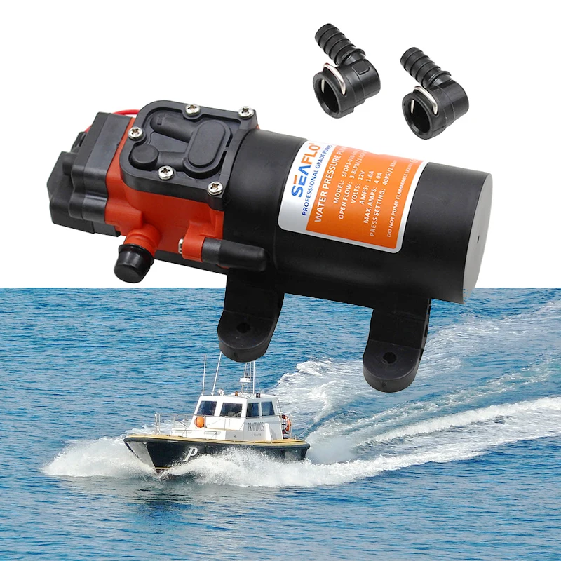 Водяной мембранный насос 12 В высокого давления для лодок 1 2 GPM 35PSI самовсасывающие