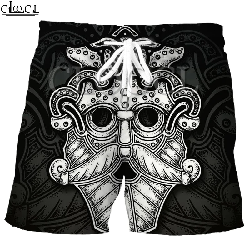 Популярные летние пляжные шорты CLOOCL Viking Tattoo Pirate с 3D принтом модные мужские