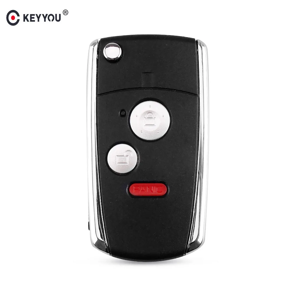 KEYYOU 3/2+Panic Buttons Modified Flip Folding Remote Key Shell for