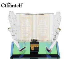 Cikonielf-adorno de cristal musulmán para coche, artesanías de Iglesia, modelo de adorno islámico, Mini Clystal Ayat Kursi Al Quran, decoración de coche musulmán