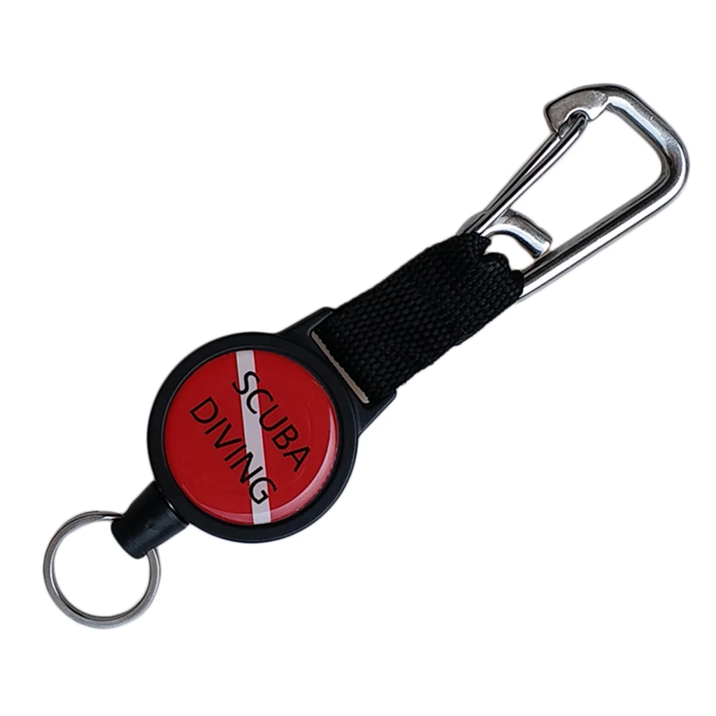 Durable Dive Mesh Duffel Bag Snorkeling Retractor Lanyard Holder Hook Carabiner for Diving Water Sports