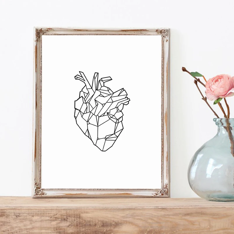 Geometric-Heart-Art-Poster-Print-Wall-Art-Medicine-Anatomy-Heart-Canvas-Painting-Wall-Picture-For-Wall (2)