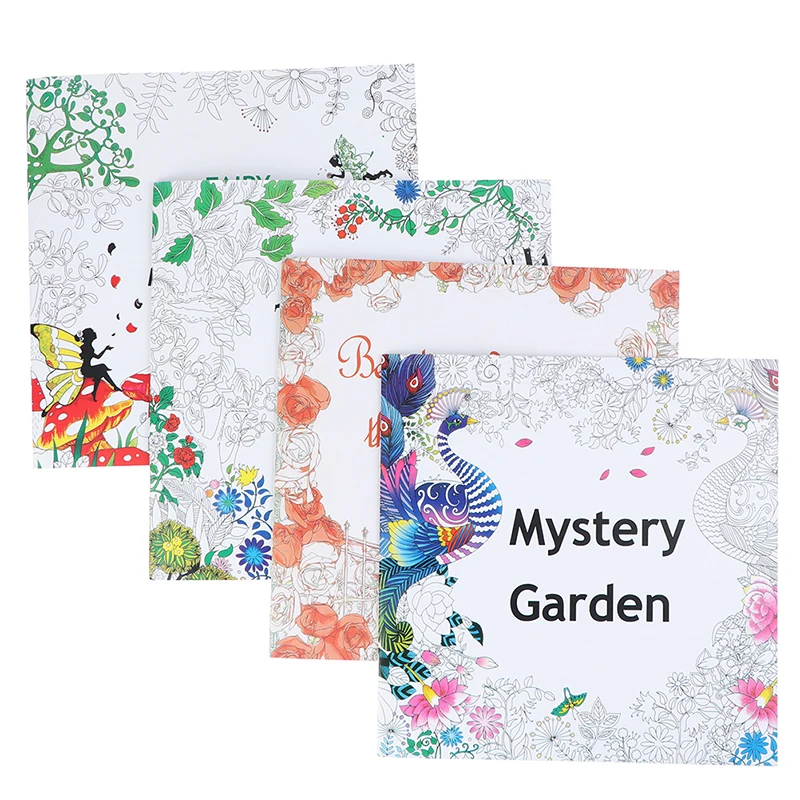 

12Page Flower Coloring Book For Children Adult Relieve Stress Kill Time Drawing Art Books