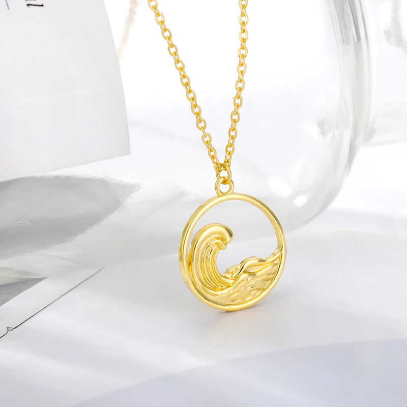 Bohemian Wave Pendant Necklace 