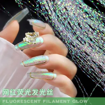 

1 Bag Fluorescent Fiber For Nail Extension Forms Fiberglass Tips UV Gel Building Finger Nails Extend Accessory Salon Tools