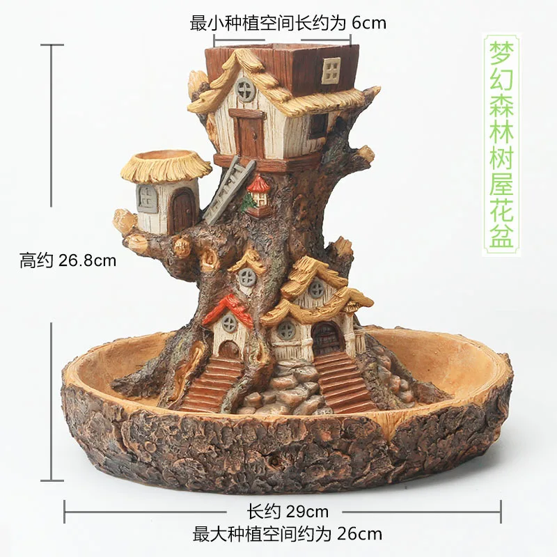 Micro landscape Flowerpot Succulent Plant Pot Office Household Flower Pot With Lamp Garden Decoration wholesale dropshipping (61)