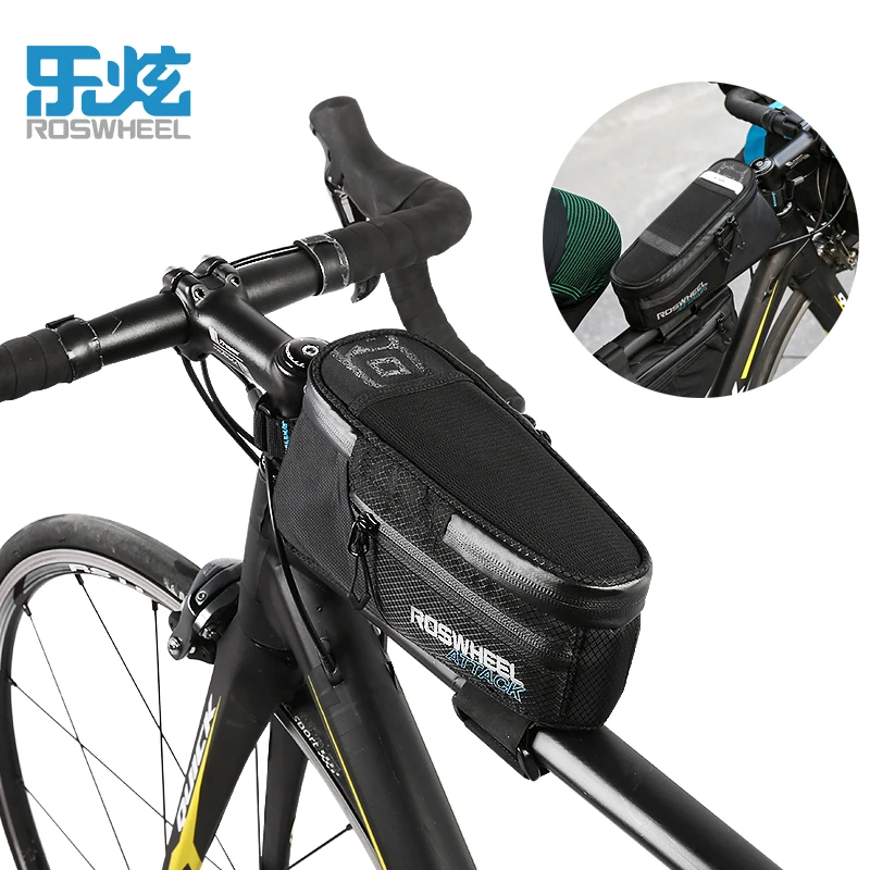 ROSWHEEL Outdoor Case Bag Bicycle Pannier Waterproof Front Frame Tube Touch 1.5 L Capacity Cycling Cycle Accessories | Спорт и