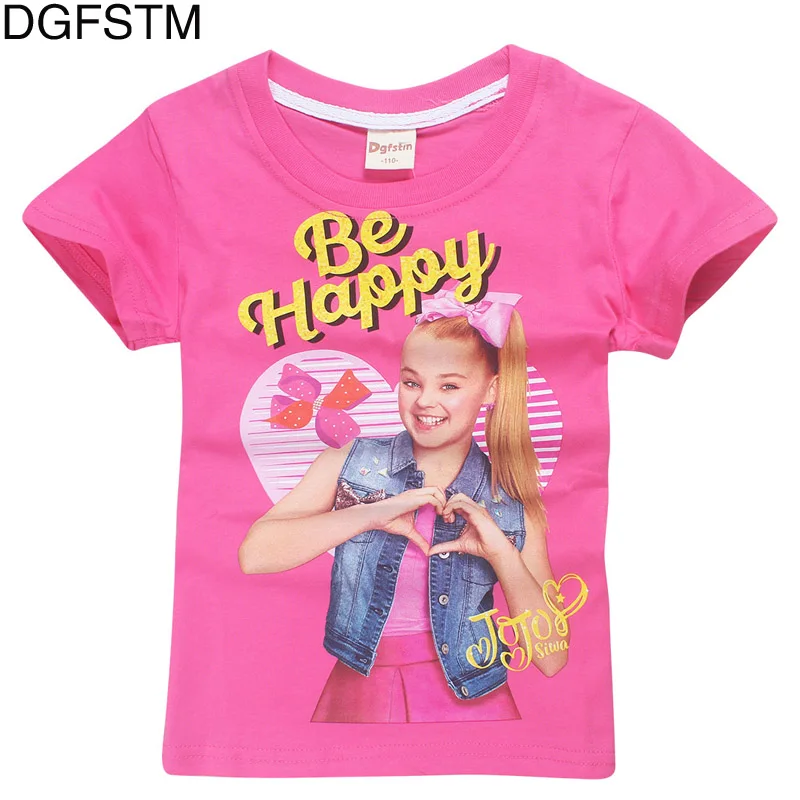 Новинка года; сезон весна-осень; детская хлопковая рубашка с капюшоном для мальчиков и девочек; JOJO siwa Повседневная футболка с длинными рукавами