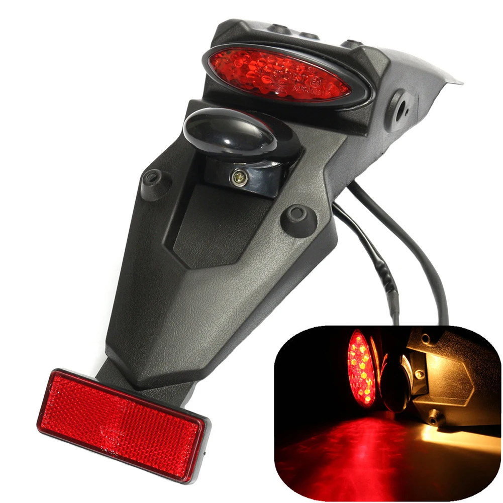 

12V Reflector Universal Tail Durable Replacement Dirt Resistant Modify Parts Led Flare Rear Mudguard Motorcycle Foggy