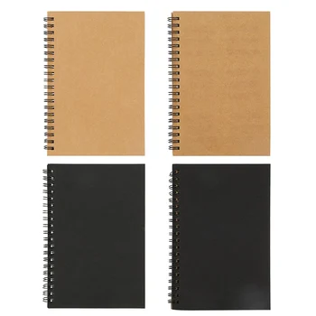 

Kraft Paper Spiral Coil Sketchbook Diary for Drawing Soft Cover White Paper Sketch Book Memo Pad Notebook Office School Supplies