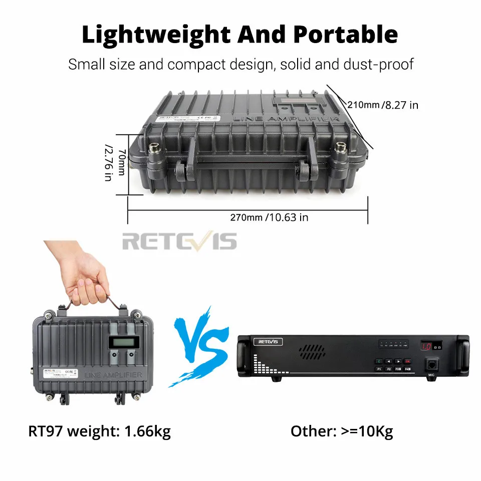 Настраиваемый полнодуплексный мини аналоговый ретранслятор RETEVIS RT97 двухсторонний ретранслятор 10 Вт UHF(или VHF) ретранслятор для рации