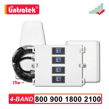 

Lintratek 2020 NEW four band Signal Booster 800 900 1800 2100 lte Repeater 2G 3G 4G GSM DCS WCDMA B20 800mhz Cellular Amplifier