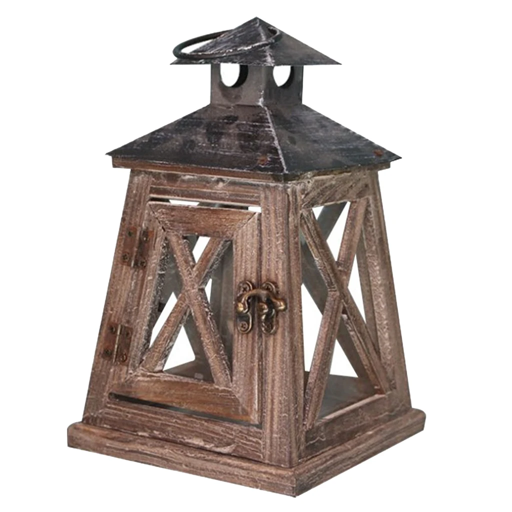 Vintage Wooden Candlestick For Hanging Lantern Indoor Or Outdoor