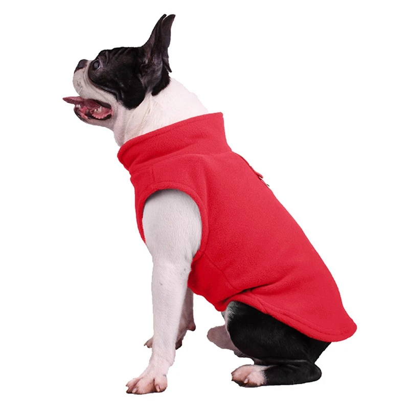 Осенне-зимний флисовый жилет теплая зимняя куртка для собак маленький и Средний Теплый свитер без рукавов для собак Одежда для домашних животных - Цвет: Red