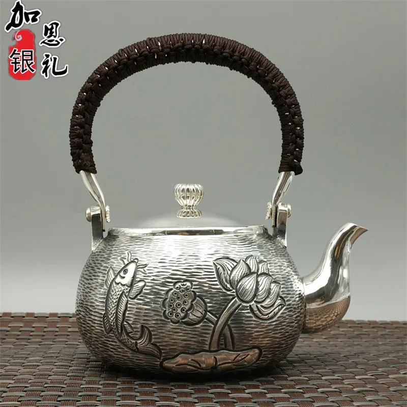 Чайник, переносной чайник, серебряный чайник, чайник с горячей водой, 350 мл воды, чайный набор кунг-фу