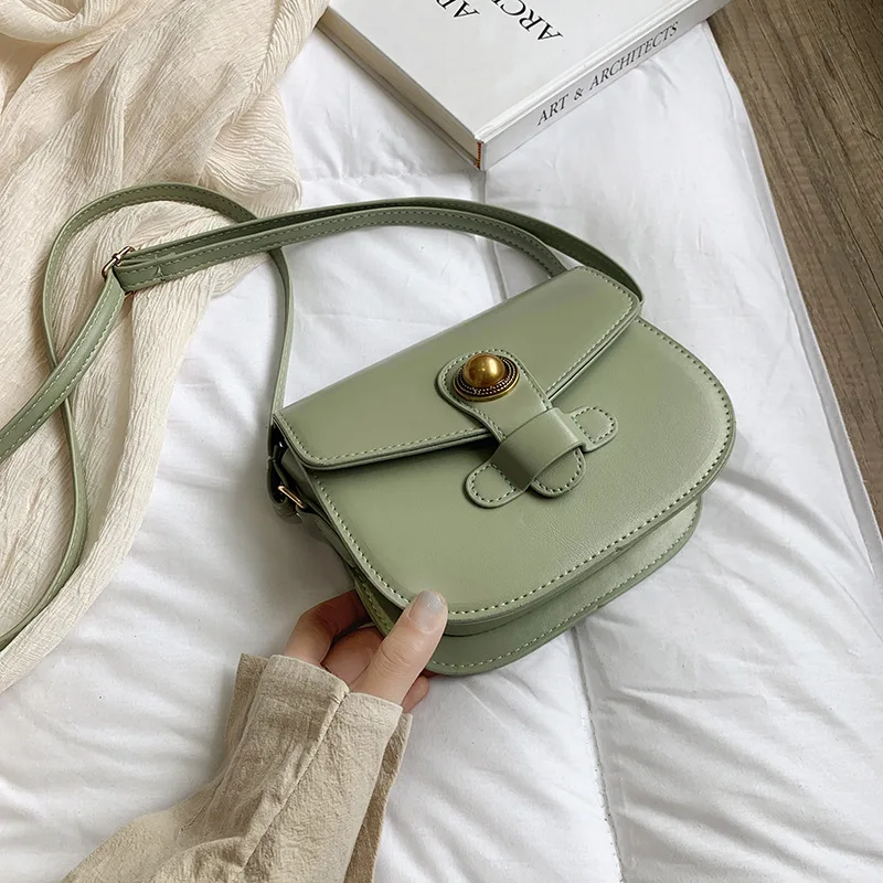 

MORI Series Shoulder Bag WOMEN'S Bag 2020 New Style Fashion Saddle Bag Solid Color Casual Korean-style Textured Versatile Should