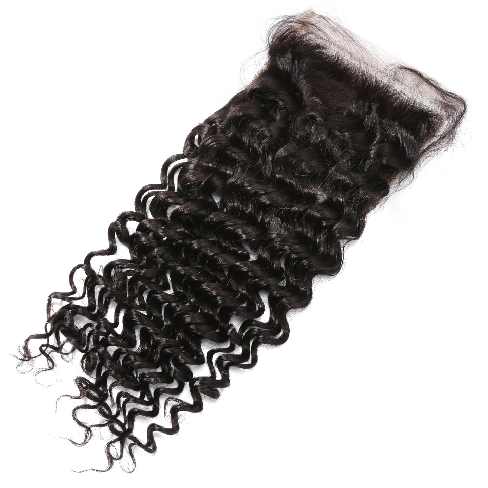  Rosabeauty 28 30 inch Deep Wave Bundles With Closure Peruvian Remy Human Hair Weaves Water Curly an