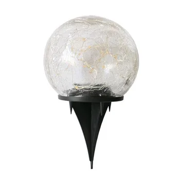 

Solar LED Glass Ball Garden Lawn Lamp Outdoor Garden Yard Waterproof Cracked Pattern Night Light Plug in Ground FPing