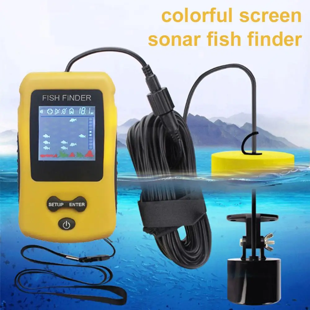 Ręczny lokalizator ryb przenośny wędkarski kajak echosonda Fish Depth Finder sprzęt wędkarski z przetwornikiem sonaru i wyświetlaczem LCD Ręczny lokalizator ryb przenośny wędkarski kajak echosonda Fish Depth Finder sprzęt wędkarski z przetwornikiem sonaru i wyświetlaczem LCD