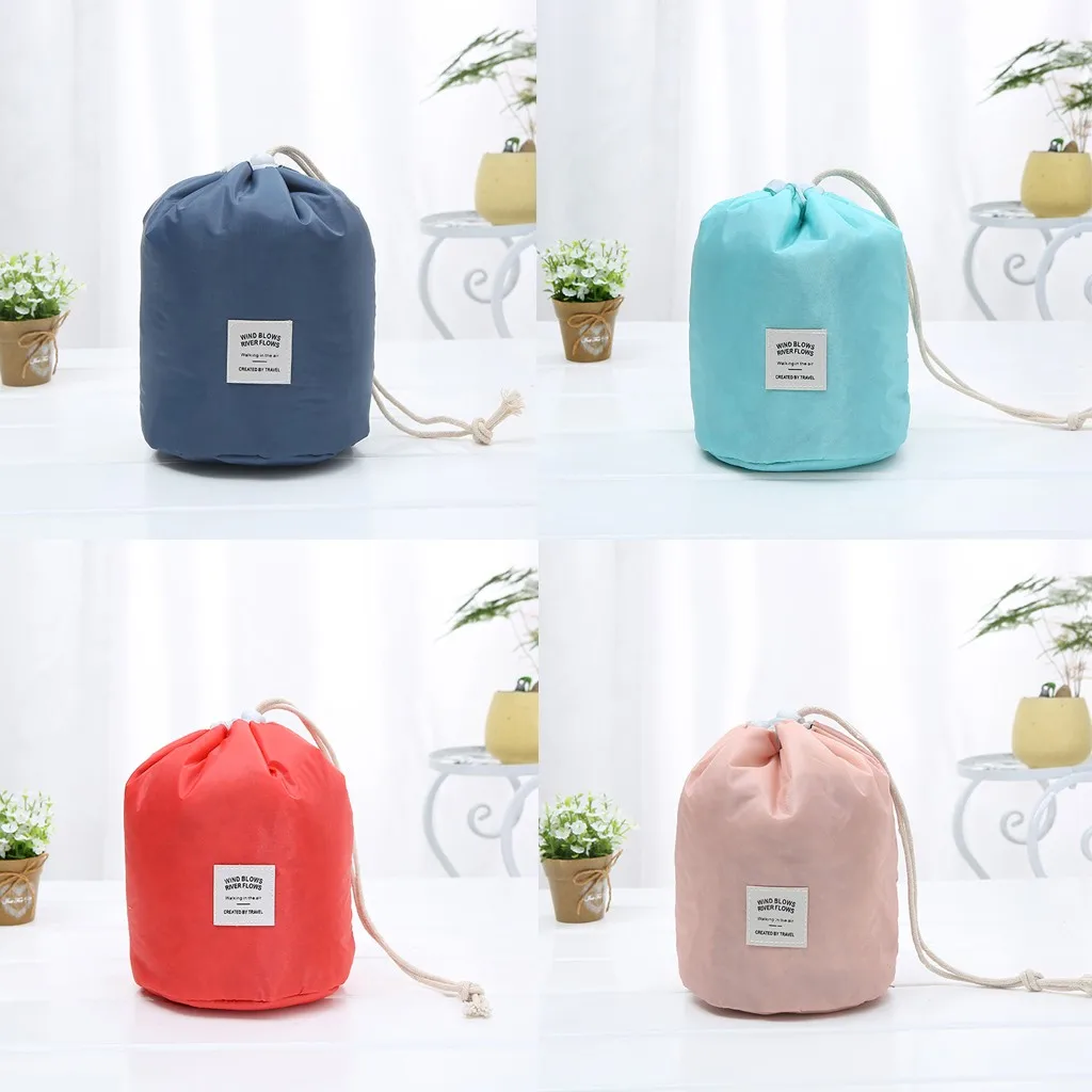  Fashion Simple Style Large Capacity Drawstring Nylon Storage Bag Cosmetic Bag of women 2019 new fas