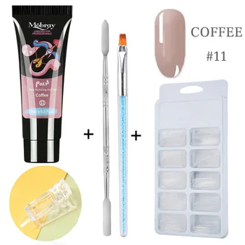 

5Pcs/Set UY Gel Nail Building Gel 100pcs Nail Quick Tips and Therapy Pen Double-end Pusher, a Transparent Clip Nail Art Kit