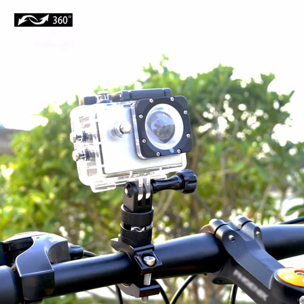Держатель для спортивной экшн-камеры, велосипедный держатель, крепление для камеры, вращение на 360 градусов, алюминиевый держатель на руль для Go Pro Hero