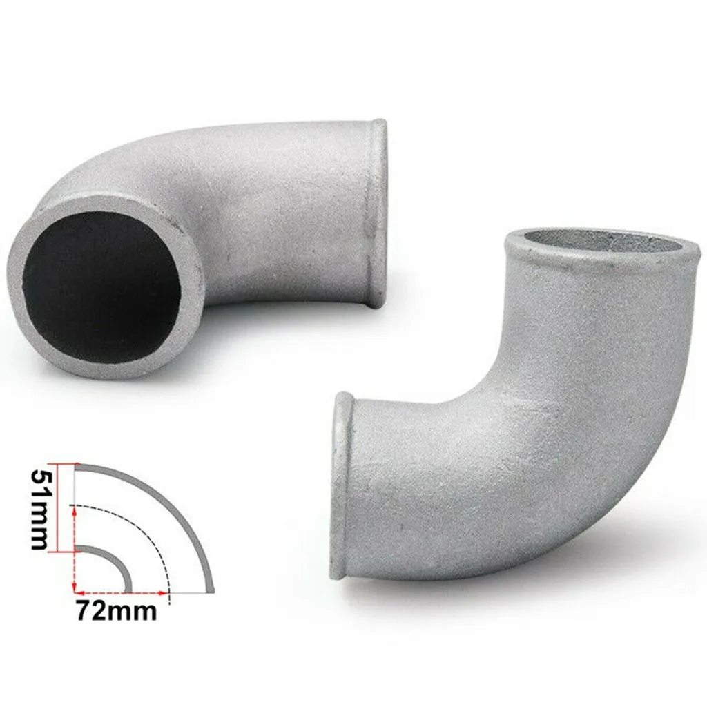 51mm Universal Alloy Elbow Aluminium Bend Metal Intake Intercooler Pipe Tube