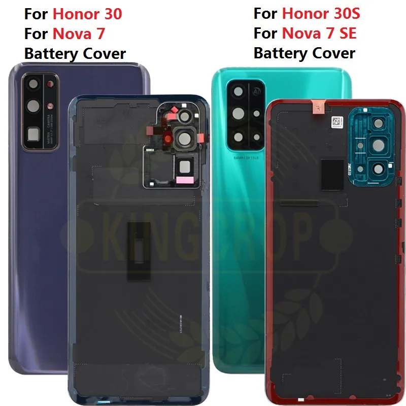 Крышка батарейного отсека для Huawei Honor 30s задняя крышка Nova 7 SE корпуса объектив