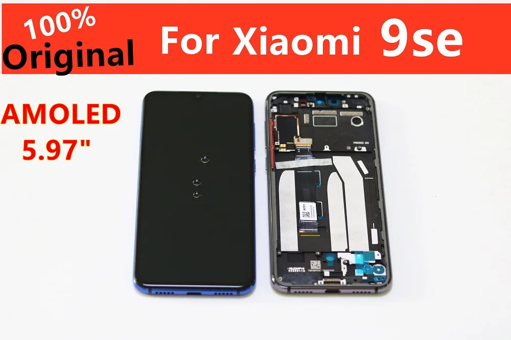 5,9" супер AMOLED для оригинала Mi9se ЖК xiaomi MI9se дисплей дигитайзер сборка сенсорный экран mi9SE ЖК с рамкой