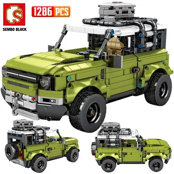 

City Pull Back Racing Building Blocks Creator Educational Off-road SUV Technic Vehicles Mechanical Bricks Boy Birthday Gift Toys