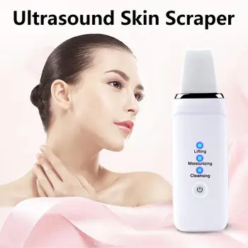 

Ultrasonic Facial Skin Scrubber Blackhead Reduce Device Wrinkles End Acne and Whelk Reduce Fine Lines Spots Remover