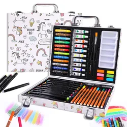 53PC Colored Lead Crayon Drawing Set Acrylic Paint Marker Art Set Paintbrush Supplies Set